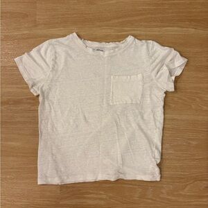 J. Crew 100% Linen Pocket Tee – Ivory | Size S